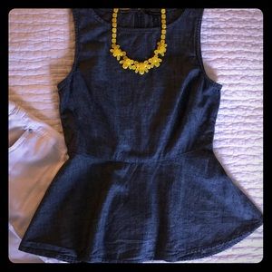 Banana Republic Chambray Peplum Sleeveless Top